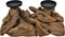 HSM Collection-Kaarsenhouder 2 Kaarsen-32x18x14-Naturel/Zwart-Teak/Metaal