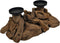 HSM Collection-Kaarsenhouder 2 Kaarsen-32x18x14-Naturel/Zwart-Teak/Metaal