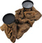 HSM Collection-Kaarsenhouder 2 Kaarsen-32x18x14-Naturel/Zwart-Teak/Metaal