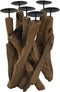 HSM Collection-Kaarsenhouder 5 Kaarsen-27x27x39-Naturel/Zwart-Teak/Metaal