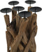 HSM Collection-Kaarsenhouder 5 Kaarsen-35x35x65-Naturel/Zwart-Teak/Metaal