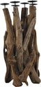 HSM Collection-Kaarsenhouder 5 Kaarsen-35x35x65-Naturel/Zwart-Teak/Metaal