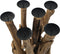 HSM Collection-Kaarsenhouder 5 Kaarsen-35x35x65-Naturel/Zwart-Teak/Metaal