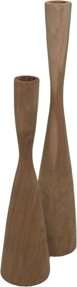 HSM Collection-Kaarsenhouder S/2-ø8X32/ø8X42-Naturel-Teak