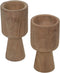 HSM Collection-Kaarsenhouder S/2-ø8x8x15/ø8x8x17-Naturel-Teak