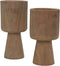 HSM Collection-Kaarsenhouder S/2-ø8x8x15/ø8x8x17-Naturel-Teak