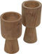 HSM Collection-Kaarsenhouder S/2-ø8x8x15/ø8x8x17-Naturel-Teak