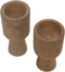 HSM Collection-Kaarsenhouder S/2-ø8x8x15/ø8x8x17-Naturel-Teak