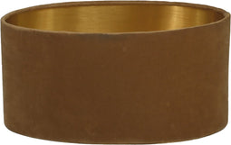 HSM Collection - Lampenkap Rond - ø38*19 - Beige/Goud - Velvet