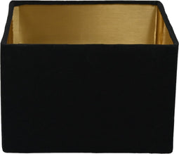 HSM Collection - Lampenkap Vierkant - 30*30*20cm - Velvet - Zwart/Goud