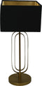 HSM Collection - Lampenkap Vierkant - 30*30*20cm - Velvet - Zwart/Goud