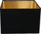 HSM Collection - Lampenkap Vierkant - 42x42x28 - Velvet - Zwart/Goud