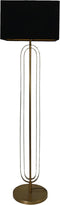 HSM Collection - Lampenkap Vierkant - 42x42x28 - Velvet - Zwart/Goud