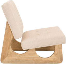 HSM Collection-Lounge Fauteuil Breeze -78x71x82-Naturel/Wit-Teak