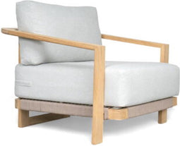 HSM Collection-Lounge Fauteuil Moss-94x86x65-Naturel/Wit-Teak