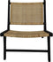 HSM Collection-Loungestoel Rotan-67x81x71-Zwart/Naturel-Rotan/Teak
