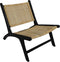 HSM Collection-Loungestoel Rotan-67x81x71-Zwart/Naturel-Rotan/Teak