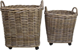 HSM Collection-Mandenset Haardhout S/2-ø60x60 / ø50x50-Grijs-Koboo