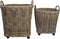 HSM Collection-Mandenset Haardhout S/2-ø60x60 / ø50x50-Grijs-Koboo