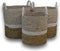 HSM Collection-Mandenset Malibu S/3-ø42x45 / ø38x42 / ø34x39-Naturel/Wit-Waterhyacint