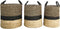 HSM Collection-Mandenset Malibu S/3-ø42x45 / ø38x42 / ø34x39-Naturel/Zwart-Waterhyacint