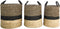 HSM Collection-Mandenset Malibu S/3-ø42x45 / ø38x42 / ø34x39-Naturel/Zwart-Waterhyacint