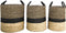 HSM Collection-Mandenset Malibu S/3-ø42x45 / ø38x42 / ø34x39-Naturel/Zwart-Waterhyacint