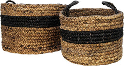 HSM Collection Mandenset Malibu - Waterhyacint - zwart/naturel - set van 2