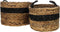 HSM Collection Mandenset Malibu - Waterhyacint - zwart/naturel - set van 2