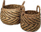 HSM Collection-Mandenset S/2-ø40x42/ø30x36-Naturel/Zwart-Waterhyacint
