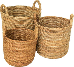HSM Collection-Mandenset S/3-ø42x39-Naturel-Bananenblad