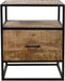 HSM Collection-Nachtkastje 1 La-45x35x55-Naturel/Zwart-Mango/Metaal