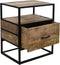 HSM Collection-Nachtkastje 1 La-45x35x55-Naturel/Zwart-Mango/Metaal