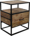 HSM Collection-Nachtkastje 1 La-45x35x55-Naturel/Zwart-Mango/Metaal