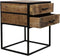 HSM Collection Nachtkastje 2 Lades 45x40x55cm Bruin/Zwart Mangohout/Metaal