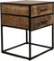 HSM Collection Nachtkastje 2 Lades 45x40x55cm Bruin/Zwart Mangohout/Metaal