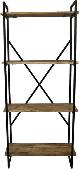 HSM Collection Opbergrek 80cm Naturel/Zwart Mangohout/Metaal