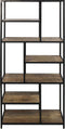 HSM Collection-Open Vakkenkast Levels-80x38x180-Naturel/Zwart-Mango/Metaal