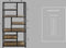 HSM Collection-Open Vakkenkast Levels-80x38x180-Naturel/Zwart-Mango/Metaal