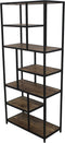 HSM Collection-Open Vakkenkast Levels-80x38x180-Naturel/Zwart-Mango/Metaal