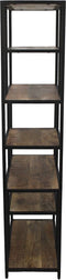 HSM Collection-Open Vakkenkast Levels-80x38x180-Naturel/Zwart-Mango/Metaal