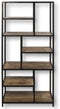 HSM Collection-Open Vakkenkast Levels-80x38x180-Naturel/Zwart-Mango/Metaal