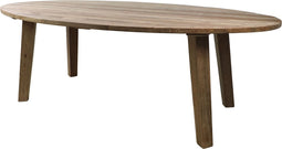 HSM Collection-Ovaal Tuintafelblad-180x100x3,5-Naturel-Teak