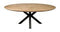 HSM Collection-Oval Dining Table Zurich-220x100x76-Natural/Black-Acacia/Metal