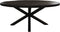 HSM Collection-Ovale Eettafel-180x100x77-Zwart-Mango/Metaal