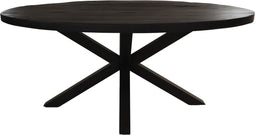 HSM Collection-Ovale Eettafel-240x120x77-Zwart-Mango/Metaal