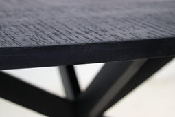 HSM Collection-Ovale Eettafel Melbourne-180x90x76-Zwart-Mango/Metaal