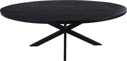 HSM Collection-Ovale Eettafel Melbourne-200x100x76-Zwart-Mango/Metaal