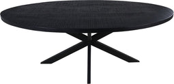 HSM Collection-Ovale Eettafel Melbourne-220x110x76-Zwart-Mango/Metaal