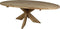 HSM Collection Ovale eettafel met kruispoot - 240x120 cm - blank - teak